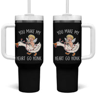 You Make My Heart Go Honk Tumbler With Handle Funny Valentine Goose - Wonder Print Shop