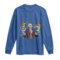 67 Mardi Gras Long Sleeve Shirt Funny Six Seven George Washington Meme