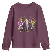 67 Mardi Gras Youth Sweatshirt Funny Six Seven George Washington Meme
