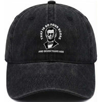 Abraham Lincoln Quote Washed Cotton Baseball Cap That Is So Four Score And Seven Years Ago
