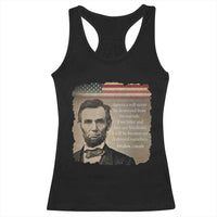 Abraham Lincoln Quote Racerback Tank Top American History Teacher School Presidents Day