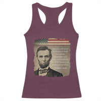 Abraham Lincoln Quote Racerback Tank Top American History Teacher School Presidents Day