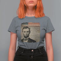 Abraham Lincoln Quote T Shirt For Women American History Teacher School Presidents Day