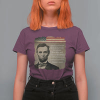 Abraham Lincoln Quote T Shirt For Women American History Teacher School Presidents Day