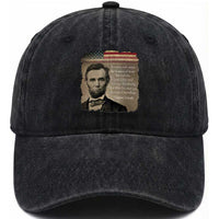 Abraham Lincoln Quote Washed Cotton Baseball Cap American History Teacher School Presidents Day