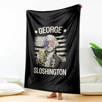 George Sloshington Washington Throw Blanket 4th of July America Flag Beer
