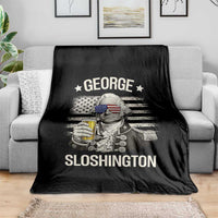 George Sloshington Washington Throw Blanket 4th of July America Flag Beer