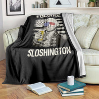 George Sloshington Washington Throw Blanket 4th of July America Flag Beer
