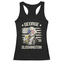 George Sloshington Washington Racerback Tank Top 4th of July America Flag Beer