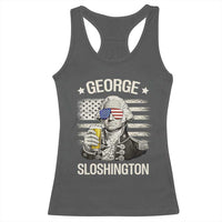 George Sloshington Washington Racerback Tank Top 4th of July America Flag Beer
