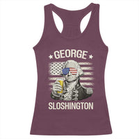 George Sloshington Washington Racerback Tank Top 4th of July America Flag Beer