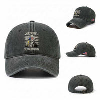 George Sloshington Washington Washed Cotton Baseball Cap 4th of July America Flag Beer