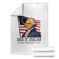 Funny George Washington 1776 Throw Blanket 4th July Suck-It England