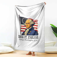 Funny George Washington 1776 Throw Blanket 4th July Suck-It England