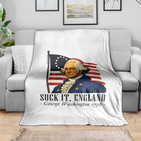 Funny George Washington 1776 Throw Blanket 4th July Suck-It England