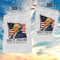 Funny George Washington 1776 Garden Flag 4th July Suck-It England