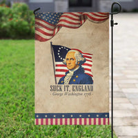 Funny George Washington 1776 Garden Flag 4th July Suck-It England