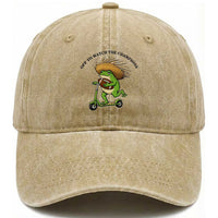Seattle Championship 2026 Washed Cotton Baseball Cap Funny Frog Football