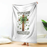 Faith Over Luck St Patrick's Day Throw Blanket Christian Jesus Bible Verse Psalm 23