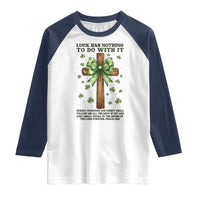 Faith Over Luck St Patrick's Day Raglan Shirt Christian Jesus Bible Verse Psalm 23