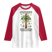 Faith Over Luck St Patrick's Day Raglan Shirt Christian Jesus Bible Verse Psalm 23