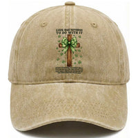Faith Over Luck St Patrick's Day Washed Cotton Baseball Cap Christian Jesus Bible Verse Psalm 23