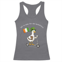 Funny Goose Christian St Patrick's Day Racerback Tank Top Off To Pray For The Kerfufflers