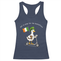Funny Goose Christian St Patrick's Day Racerback Tank Top Off To Pray For The Kerfufflers