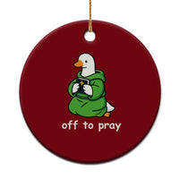 Christian Goose St Patrick's Day Ceramic Ornament Off To Pray
