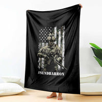 Send Barron Throw Blanket Sarcastic Political American Flag Camo Soldier