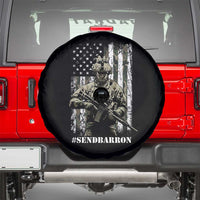 Send Barron Spare Tire Cover Sarcastic Political American Flag Camo Soldier