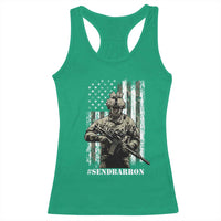 Send Barron Racerback Tank Top Sarcastic Political American Flag Camo Soldier
