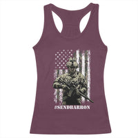 Send Barron Racerback Tank Top Sarcastic Political American Flag Camo Soldier
