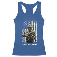 Send Barron Racerback Tank Top Sarcastic Political American Flag Camo Soldier