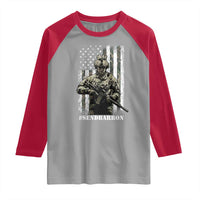 Send Barron Raglan Shirt Sarcastic Political American Flag Camo Soldier