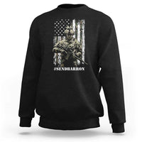 Send Barron Sweatshirt Sarcastic Political American Flag Camo Soldier