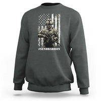 Send Barron Sweatshirt Sarcastic Political American Flag Camo Soldier