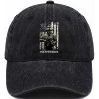 Send Barron Washed Cotton Baseball Cap Sarcastic Political American Flag Camo Soldier