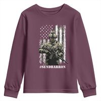 Send Barron Youth Sweatshirt Sarcastic Political American Flag Camo Soldier