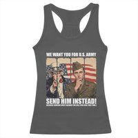 Send Barron Racerback Tank Top We Want You For US Army