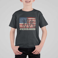 Send Barron T Shirt For Kid Vintage American Flag Soldier Hashtag Internet Meme