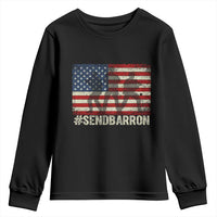 Send Barron Youth Sweatshirt Vintage American Flag Soldier Hashtag Internet Meme