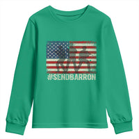 Send Barron Youth Sweatshirt Vintage American Flag Soldier Hashtag Internet Meme