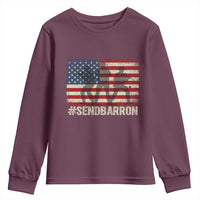Send Barron Youth Sweatshirt Vintage American Flag Soldier Hashtag Internet Meme