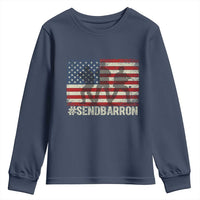 Send Barron Youth Sweatshirt Vintage American Flag Soldier Hashtag Internet Meme
