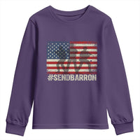 Send Barron Youth Sweatshirt Vintage American Flag Soldier Hashtag Internet Meme