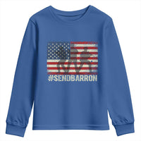 Send Barron Youth Sweatshirt Vintage American Flag Soldier Hashtag Internet Meme