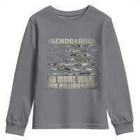 Send Barron Youth Sweatshirt Vintage American Flag Camo Soldier Hashtag Meme