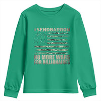 Send Barron Youth Sweatshirt Vintage American Flag Camo Soldier Hashtag Meme