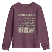 Send Barron Youth Sweatshirt Vintage American Flag Camo Soldier Hashtag Meme
